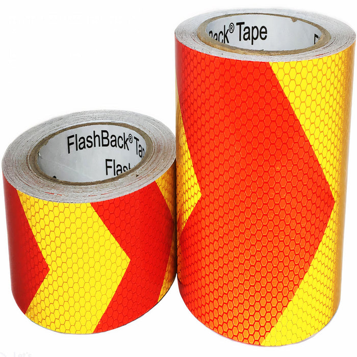Red & Yellow Arrow Glass Bead Reflective Tape - Flashback Tape